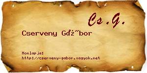 Cserveny Gábor névjegykártya